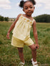 Lemon Yellow Spot Crochet Top And Short Set (3mths-7yrs) - Lemon Yellow Spot / 12-18 Months (80-86cm)