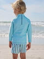 Blue Long Sleeve Sunsafe Rash Vest and Swim Shorts Set (3mths-7yrs) - Size 3-6 Months (62-68cm)