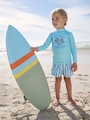 Blue Long Sleeve Sunsafe Rash Vest and Swim Shorts Set (3mths-7yrs) - Size 3-6 Months (62-68cm)