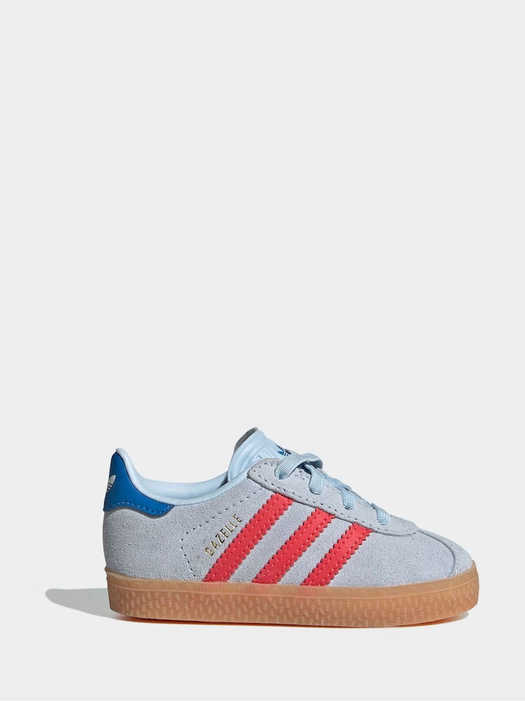 adidas Originals Blue Gazelle Comfort Closure Elastic Laces Infant Trainers