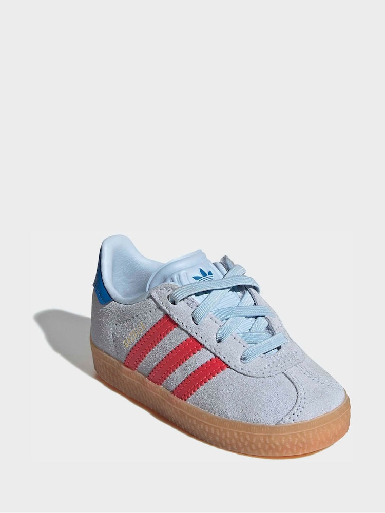 adidas Originals Blue Gazelle Comfort Closure Elastic Laces Infant Trainers