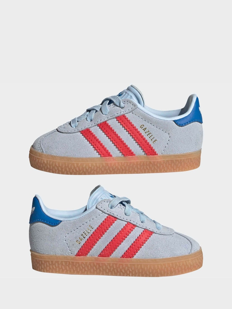 adidas Originals Blue Gazelle Comfort Closure Elastic Laces Infant Trainers