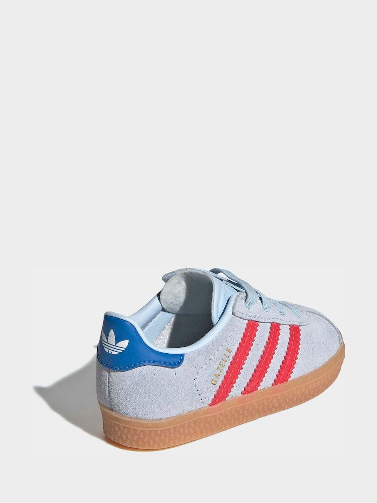 adidas Originals Blue Gazelle Comfort Closure Elastic Laces Infant Trainers