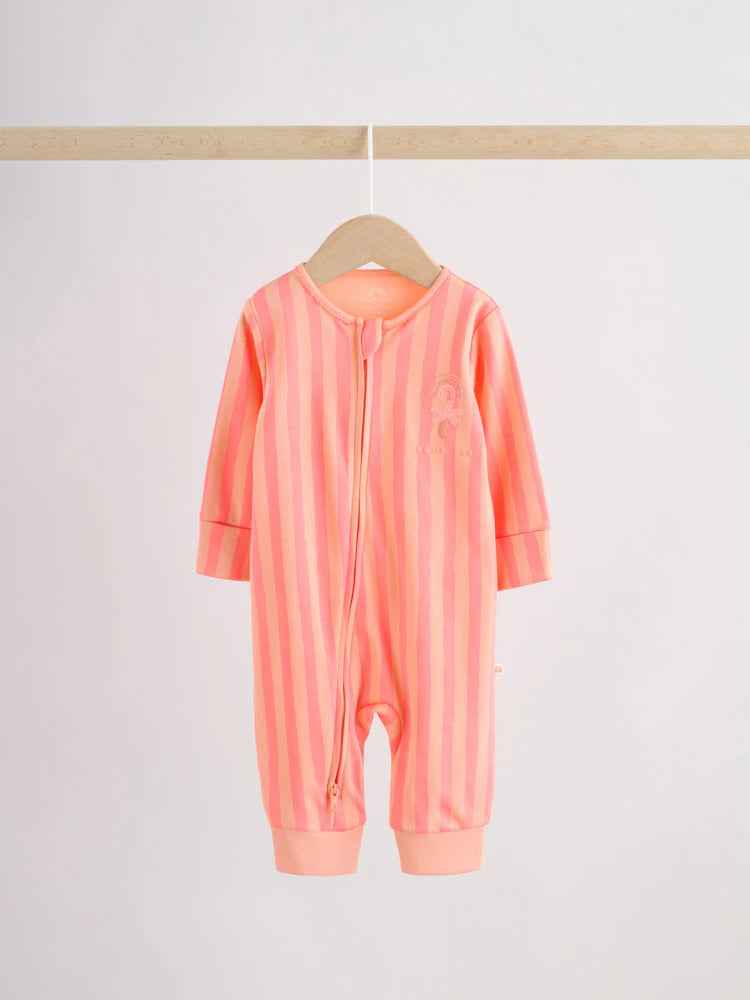 Pink/Blue Baby Sleepsuits 3 Pack (0mths-3yrs)