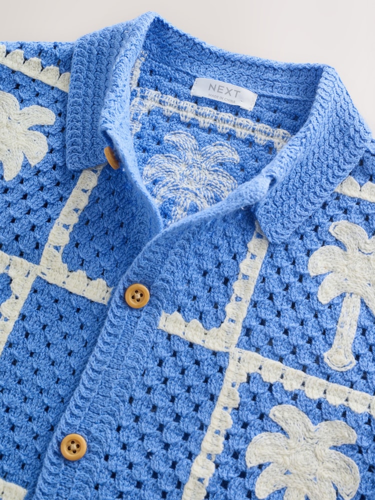 Bright Blue Crochet Palm Tree Set (12mths-7yrs)