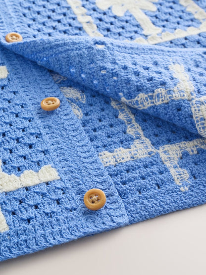 Bright Blue Crochet Palm Tree Set (12mths-7yrs)