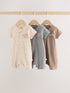 Beige Two Way Zip Baby Rompers 3 Pack (0mths-3yrs) - 12-18 Months (80-86cm)