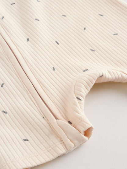 Beige Two Way Zip Baby Rompers 3 Pack (0mths-3yrs)
