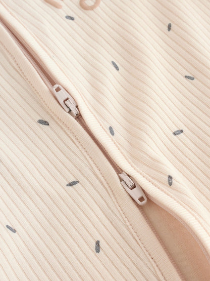 Beige Two Way Zip Baby Rompers 3 Pack (0mths-3yrs)