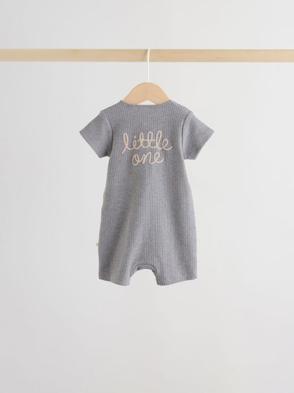 Beige Two Way Zip Baby Rompers 3 Pack (0mths-3yrs)