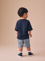 Navy Blue I love snacks Slogan Short Sleeve Small Graphic T-Shirt (3mths-8yrs) - Size 3-6 Months (62-68cm)