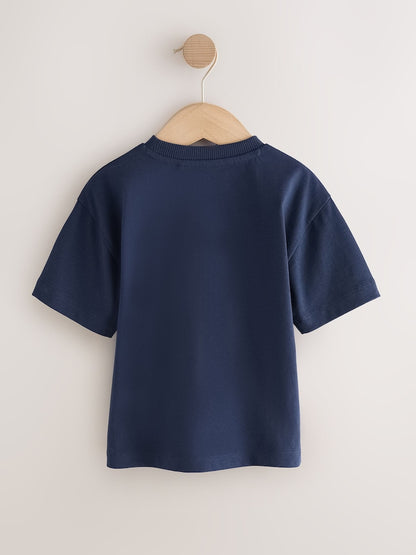 Navy Blue I love snacks Slogan