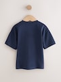Navy Blue I love snacks Slogan Short Sleeve Small Graphic T-Shirt (3mths-8yrs) - Size 3-6 Months (62-68cm)