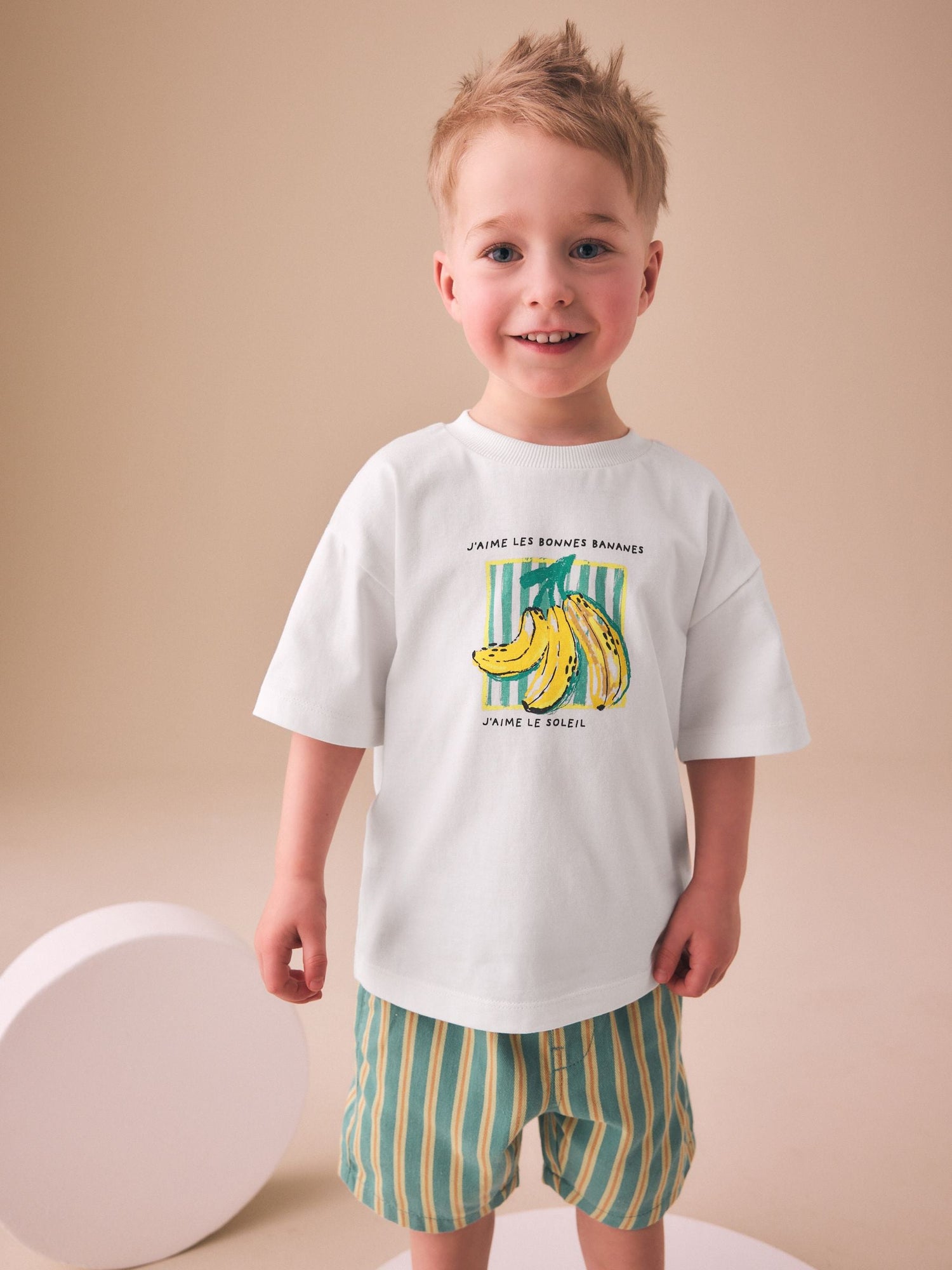 White Bananas Short Sleeve Back Print T-Shirt (3mths-7yrs) - Size 3-6 Months (62-68cm)