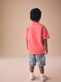 Coral Pink Wild Slogan Short Sleeve Small Graphic T-Shirt (3mths-8yrs) - Size 3-6 Months (62-68cm)