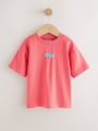 Coral Pink Wild Slogan Short Sleeve Small Graphic T-Shirt (3mths-8yrs) - Size 3-6 Months (62-68cm)