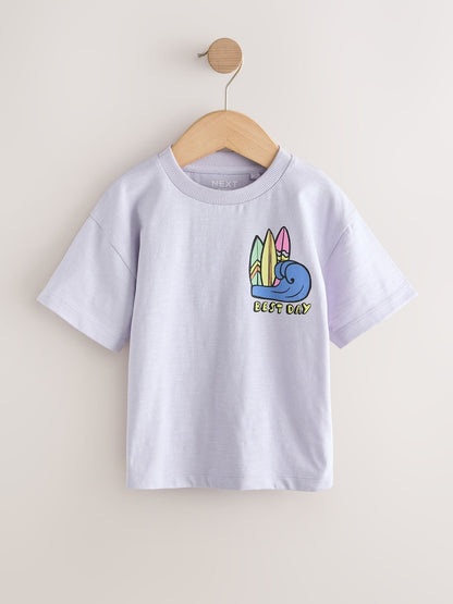 Yellow LA Surf Short Sleeve Graphic T-Shirts 3 Pack (3mths-7yrs)