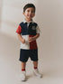 Red/Blue/Green Colourblock Short Sleeve Polo Shirt and Shorts Set (3mths-7yrs)