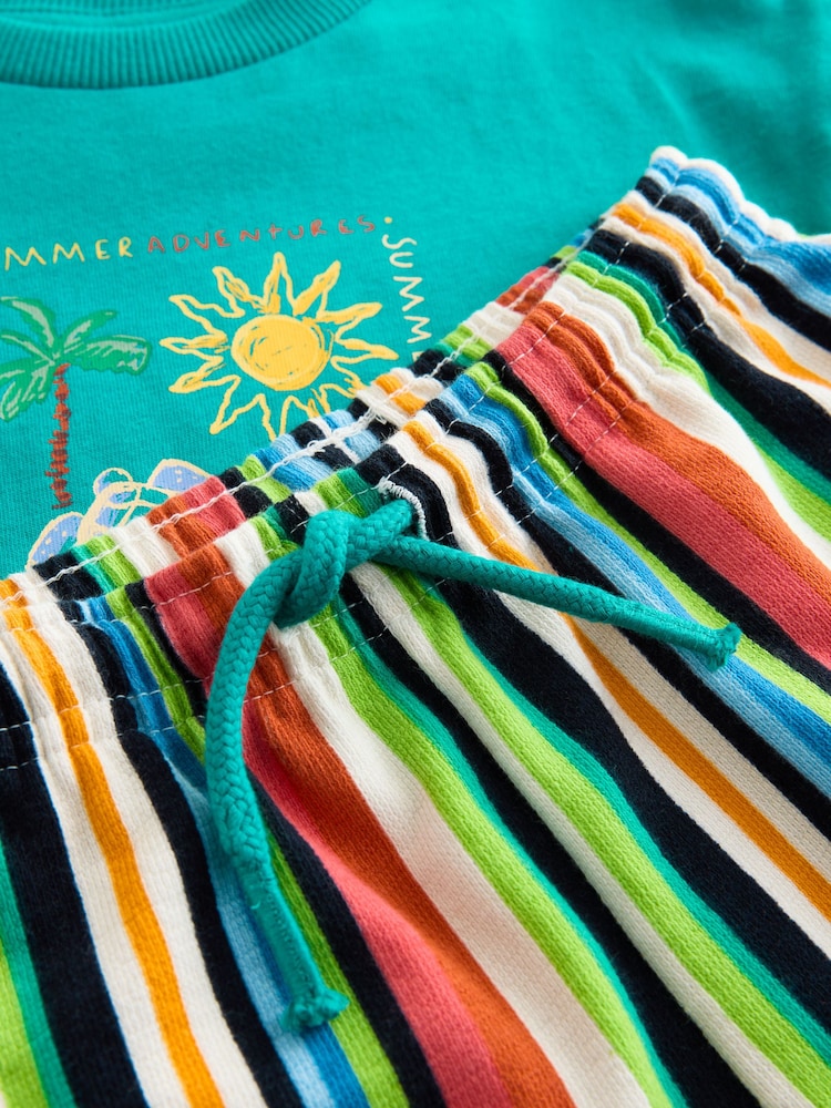 Green Beach Short Sleeve T-Shirt and Shorts Set (3mths-7yrs)