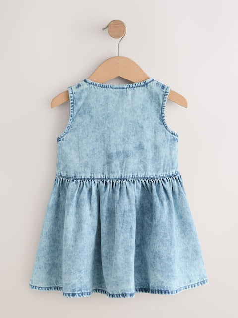 Denim Sleeveless Peplum Dress (3mths-8yrs)
