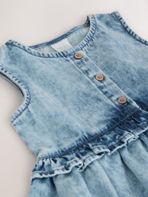 Denim Sleeveless Peplum Dress (3mths-8yrs)