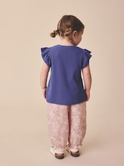 Orange Ditsy Floral Textured Bloomer Trousers (3mths-7yrs) - Size 3-6 Months (62-68cm)