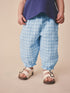 Blue Grid Check Textured Bloomer Trousers (3mths-7yrs)