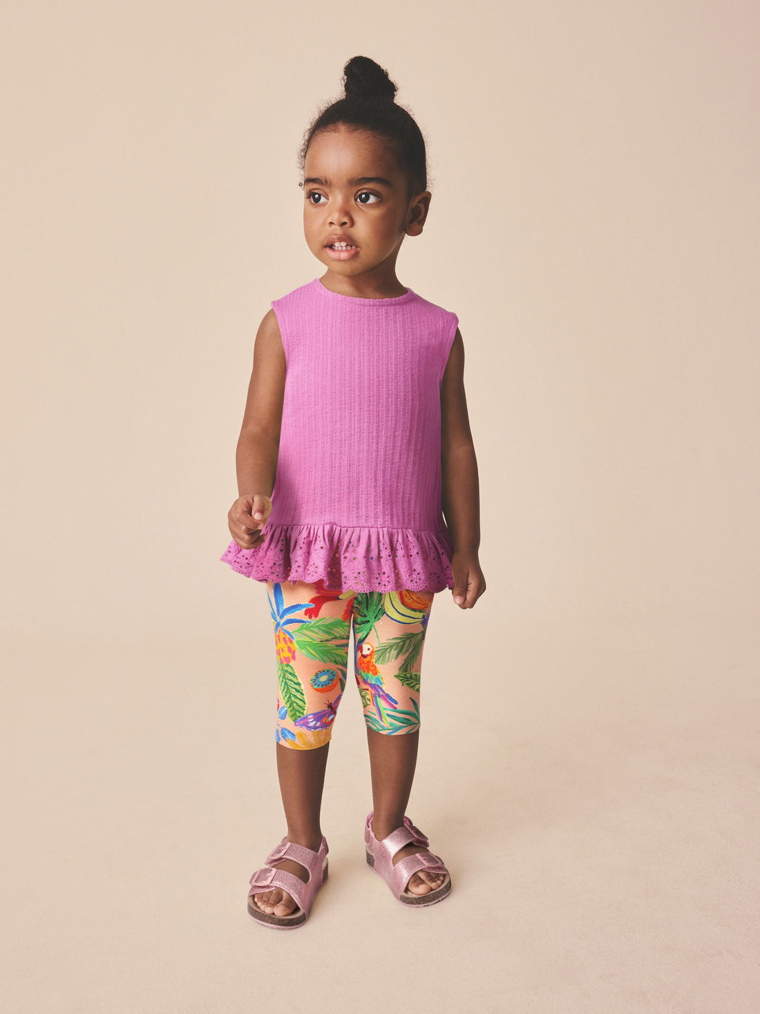 Pink Fruit Print Crop Leggings (3mths-7yrs) - Size 3-6 Months (62-68cm)
