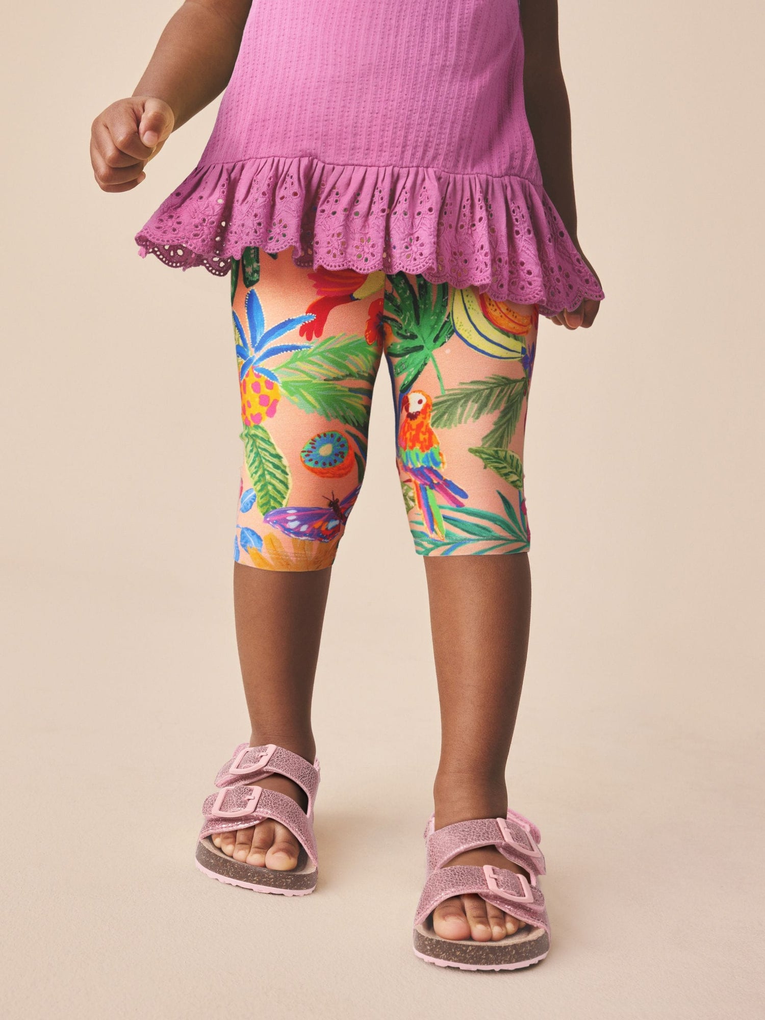 Pink Fruit Print Crop Leggings (3mths-7yrs) - Size 3-6 Months (62-68cm) - Option 1