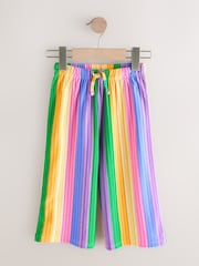 Pink Rainbow Stripe Wide Leg Trousers (3mths-7yrs) - Size 3-6 Months (62-68cm)