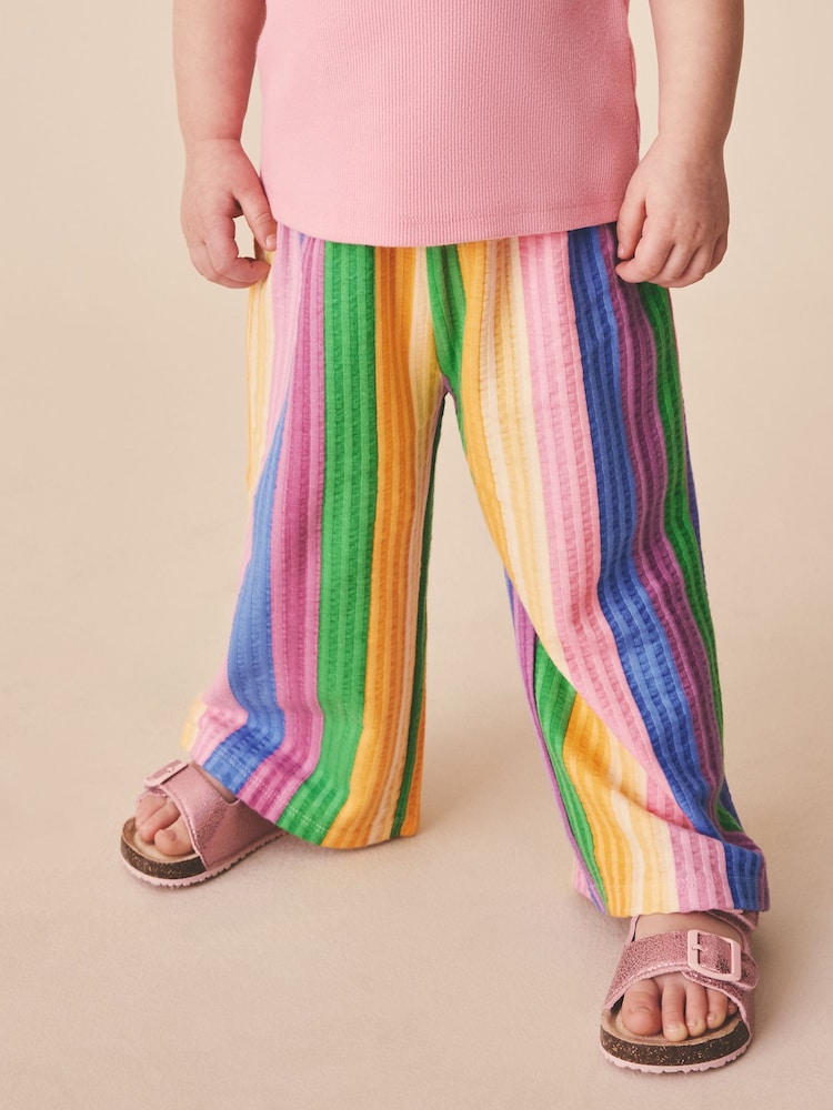 Pink Rainbow Stripe Wide Leg Trousers (3mths-7yrs)