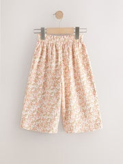 Ecru White Ditsy Floral Wide Leg Trousers (3mths-7yrs) - Size 3-6 Months (62-68cm)