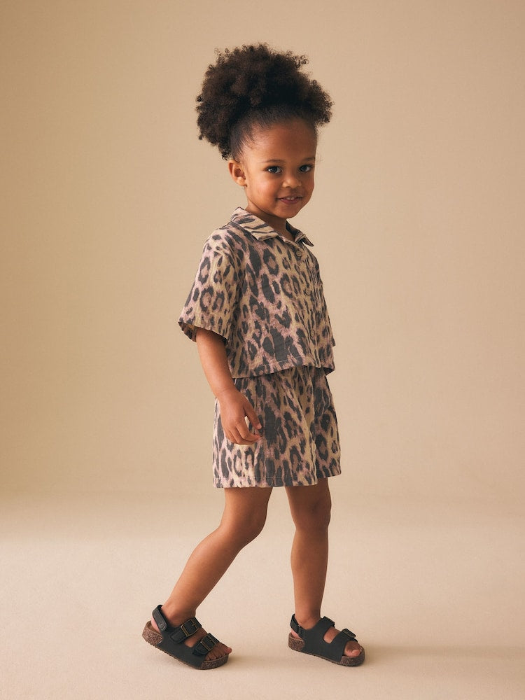 Animal Print Shirt And Short Co-Ord Set (3mths-10yrs)