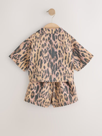 Animal Print Shirt And Short Co-Ord Set (3mths-10yrs)