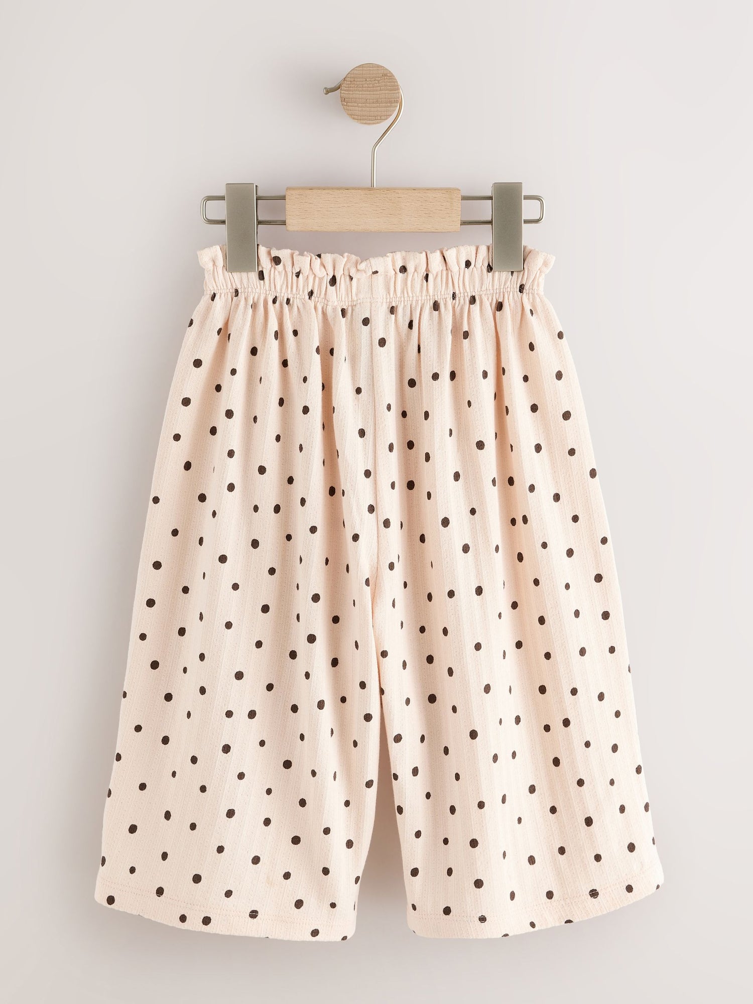 Ecru Mono Spot Wide Leg Trousers (3mths-7yrs) - Size 3-6 Months (62-68cm)