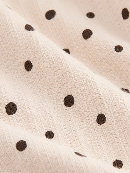 Ecru Mono Spot Wide Leg Trousers (3mths-7yrs) - Size 3-6 Months (62-68cm)