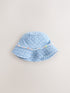 Blue/ Cream Heart Beaded Pattern Bucket Hat (3mths-13yrs) - Blue/ Cream Heart Beaded / 11-13 Years (146-158cm)
