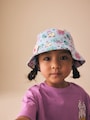 Blue/ Pink Minnie Mouse Pastel Printed Bucket Hat (3mths-13yrs) - Size 3-9 Months (62-74cm)