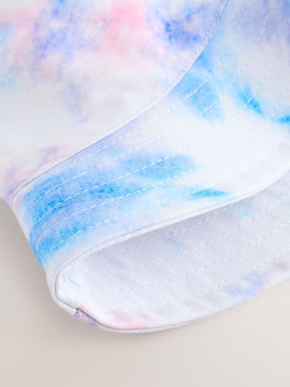 Blush Pink Blue Lilo &amp; Stitch Tie Dye Effect Bucket Hat (1-16yrs) - Size 1-2 Years (80-92cm)