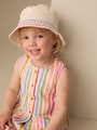 Cream Bucket Hat (3mths-16yrs) - Size 3-9 Months (62-74cm)