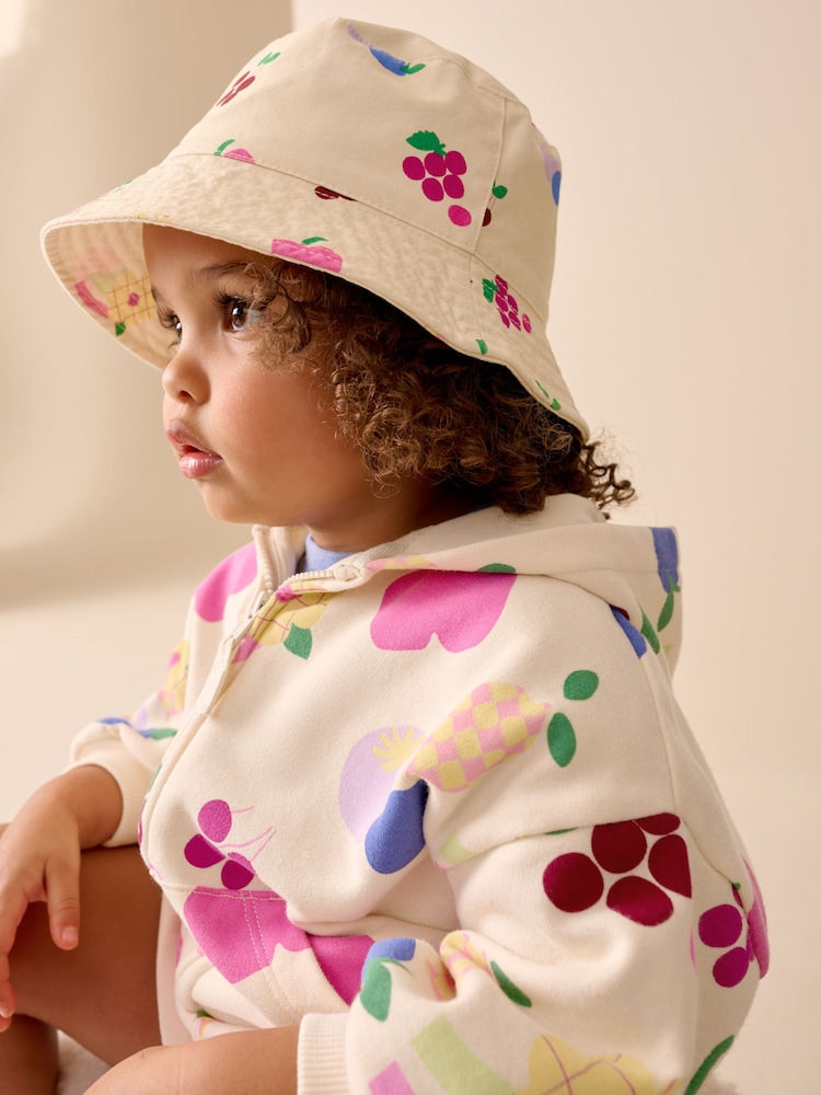Pink Fruit Pattern Bucket Hat (3mths-13yrs)