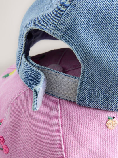 Pink Fruit/Blue Cherry Caps 2 Pack (1-13yrs) - Size 1-2 Years (80-92cm)