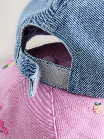 Pink Fruit/Blue Cherry Caps 2 Pack (1-13yrs) - Size 1-2 Years (80-92cm)