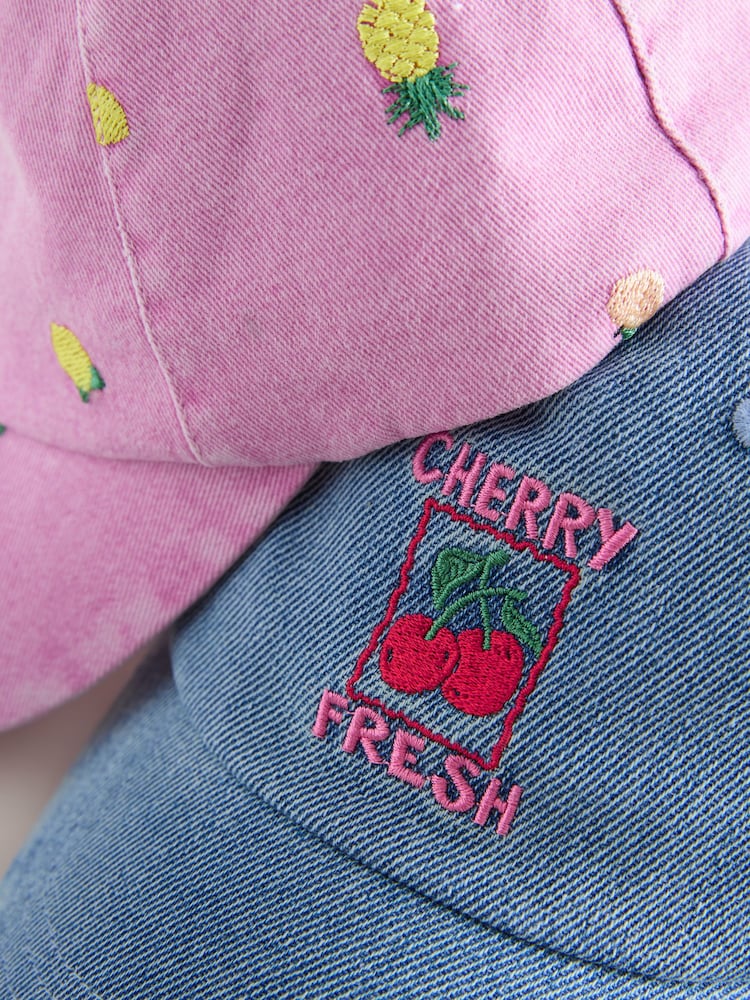 Pink Fruit/Blue Cherry Caps 2 Pack (1-13yrs)