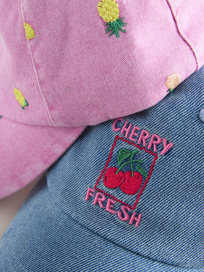 Pink Fruit/Blue Cherry Caps 2 Pack (1-13yrs) - Size 1-2 Years (80-92cm)