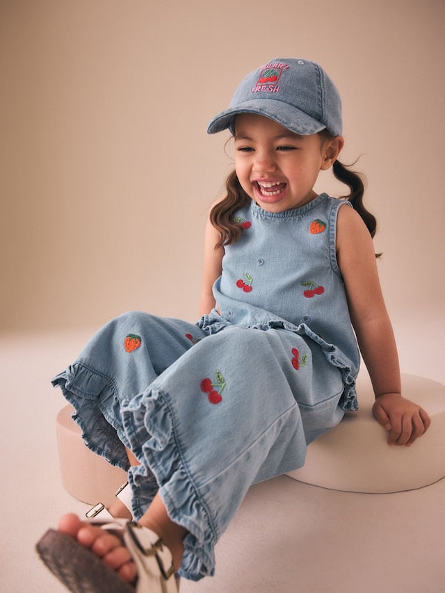 Pink Fruit/Blue Cherry Caps 2 Pack (1-13yrs) - Size 1-2 Years (80-92cm)