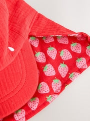 Red Strawberry Legionnaire Hat (3mths-10yrs) - Size 3-9 Months (62-74cm)