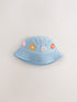 Denim Crochet Flower Bucket Hat (3mths-10yrs) - Size 3-9 Months (62-74cm)