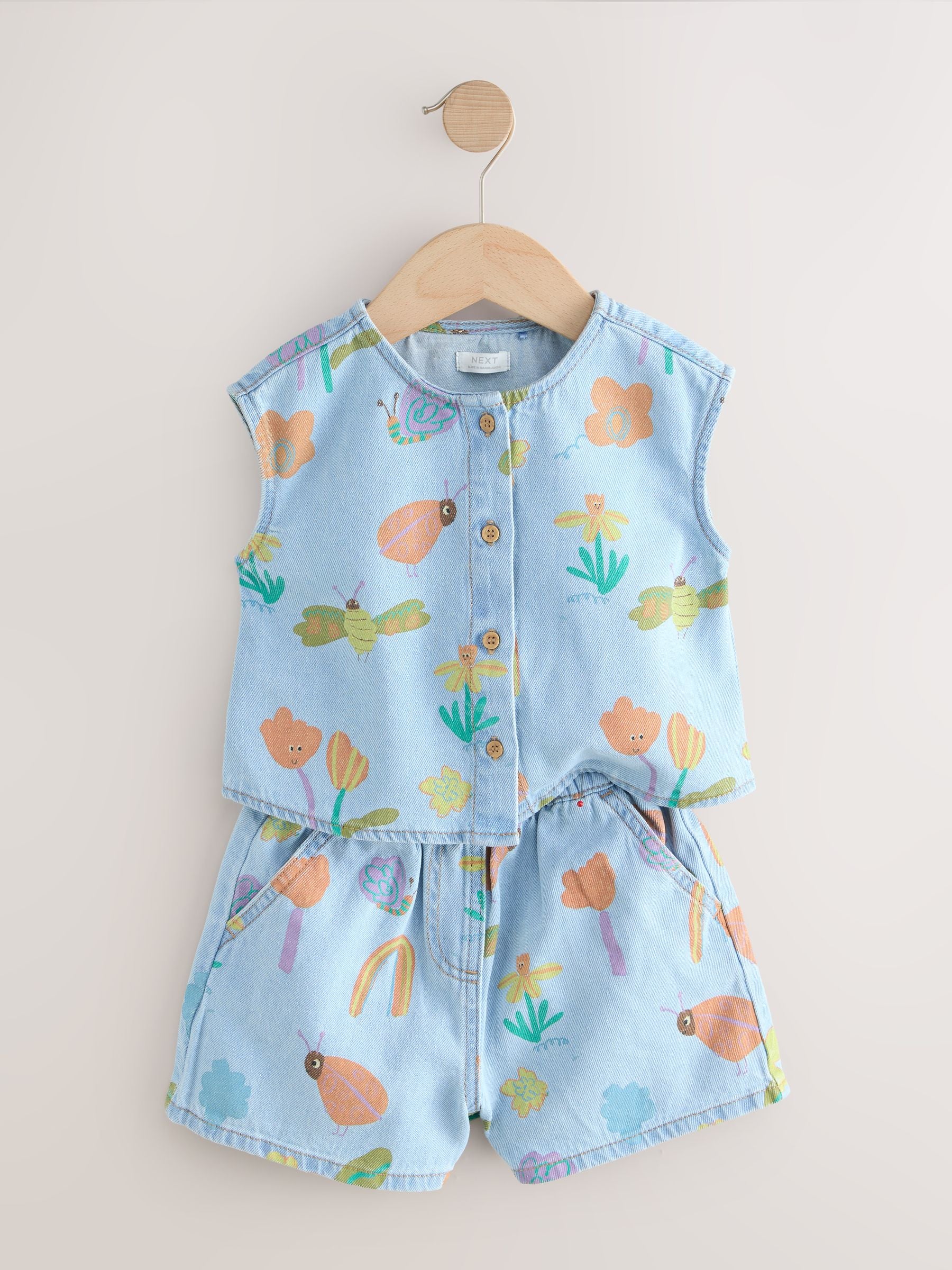 Denim Ladybug Print Character Set (3mths-7yrs) (3mths-7yrs) - Size 3-6 Months (62-68cm)