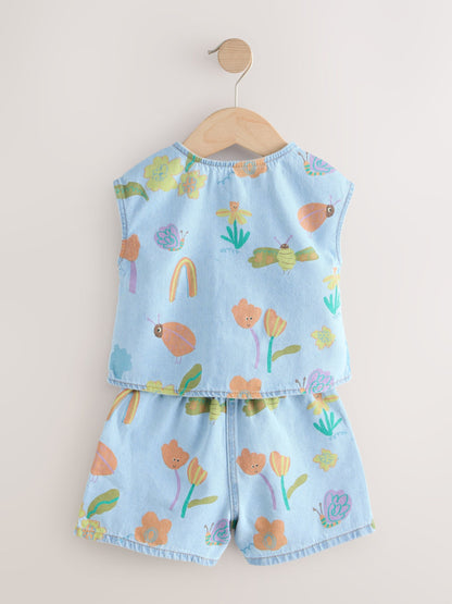 Denim Ladybug Print Character Set (3mths-7yrs) (3mths-7yrs) - Size 3-6 Months (62-68cm)